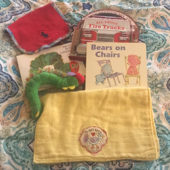 Accessories Baby Bundle With Books Bib Burp Cloth And More Poshmark